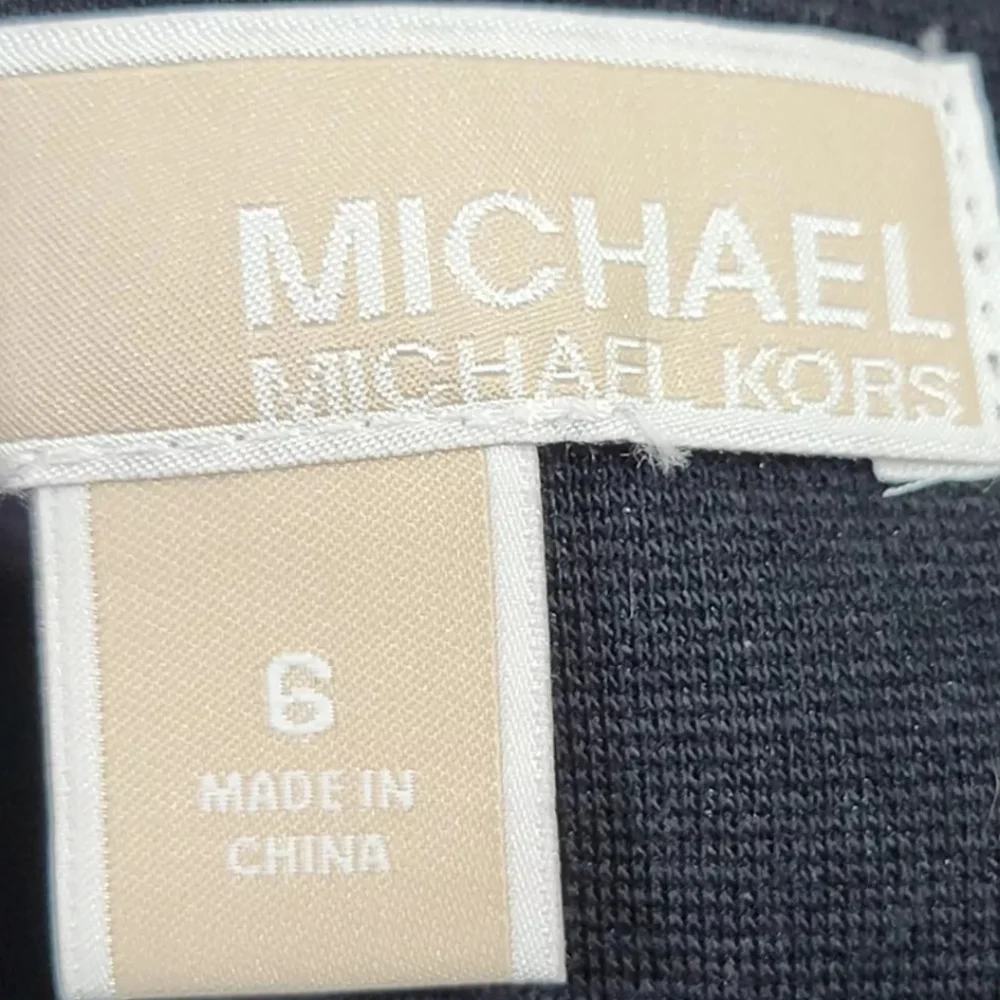 Michael Kors Mini Skirt Womens 6 Black Solid Seamed Elastic Waist Exposed‎ Zip